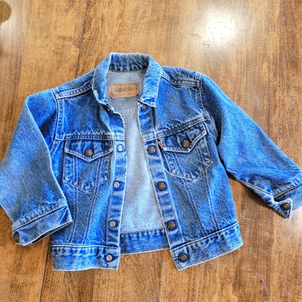 Vintage Levi's Orange Tab Denim Jean Jacket Boys Sz 6 Classic